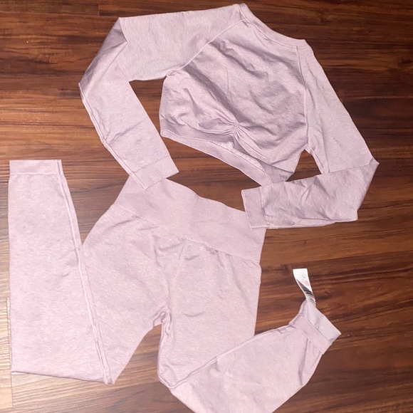 Gymsharks ADAPT MARL SEAMLESS CROPPED TOP AND LEGGINGS M - Picture 6 of 8